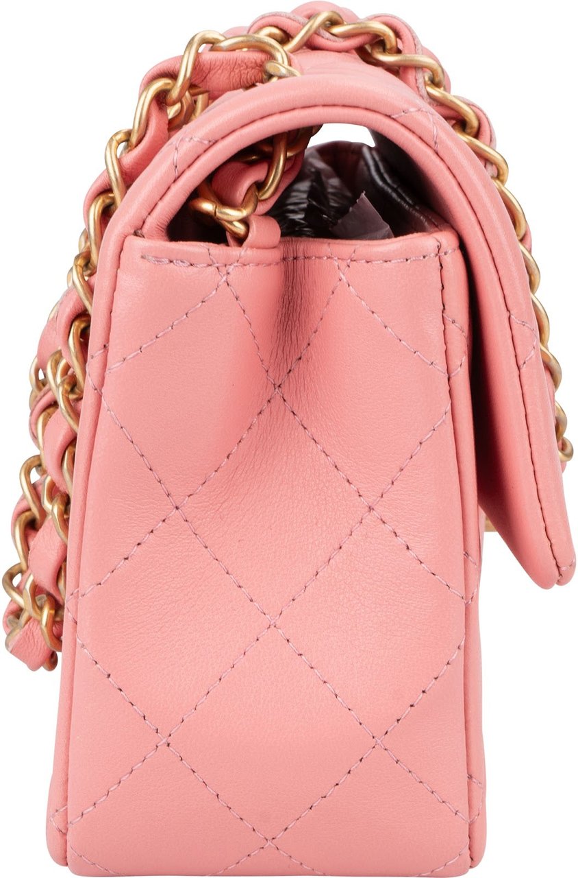 Chanel Quilted Lambskin Mini Rectangular Single Flap Crossbody Bag Rood
