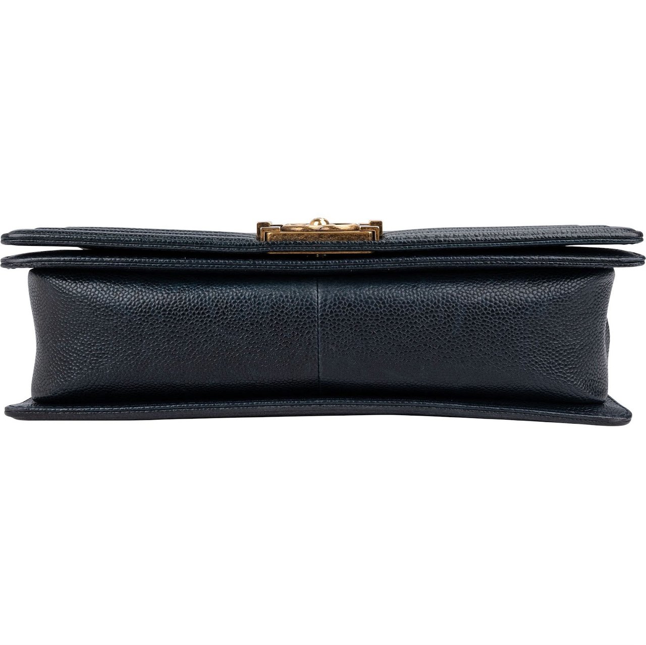 Chanel Quilted Navy Caviar Leather Large Boy Single Flap Crossbody Bag Navy
