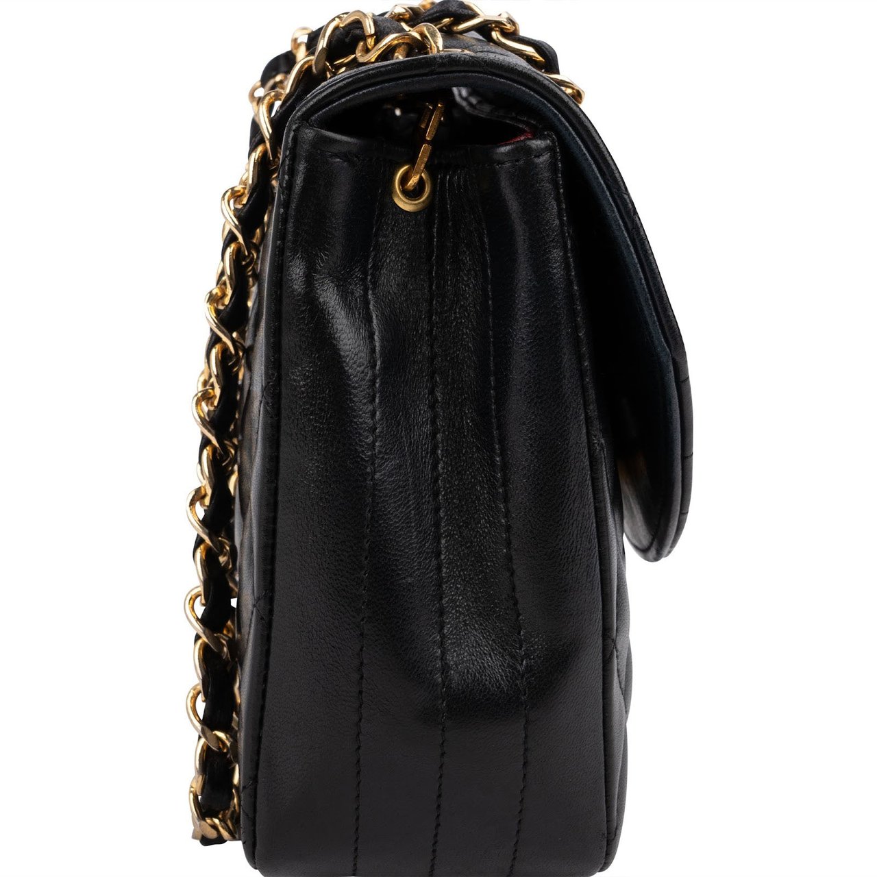 Chanel Quilted Lambskin 24K Gold Single Flap Crossbody Bag Zwart