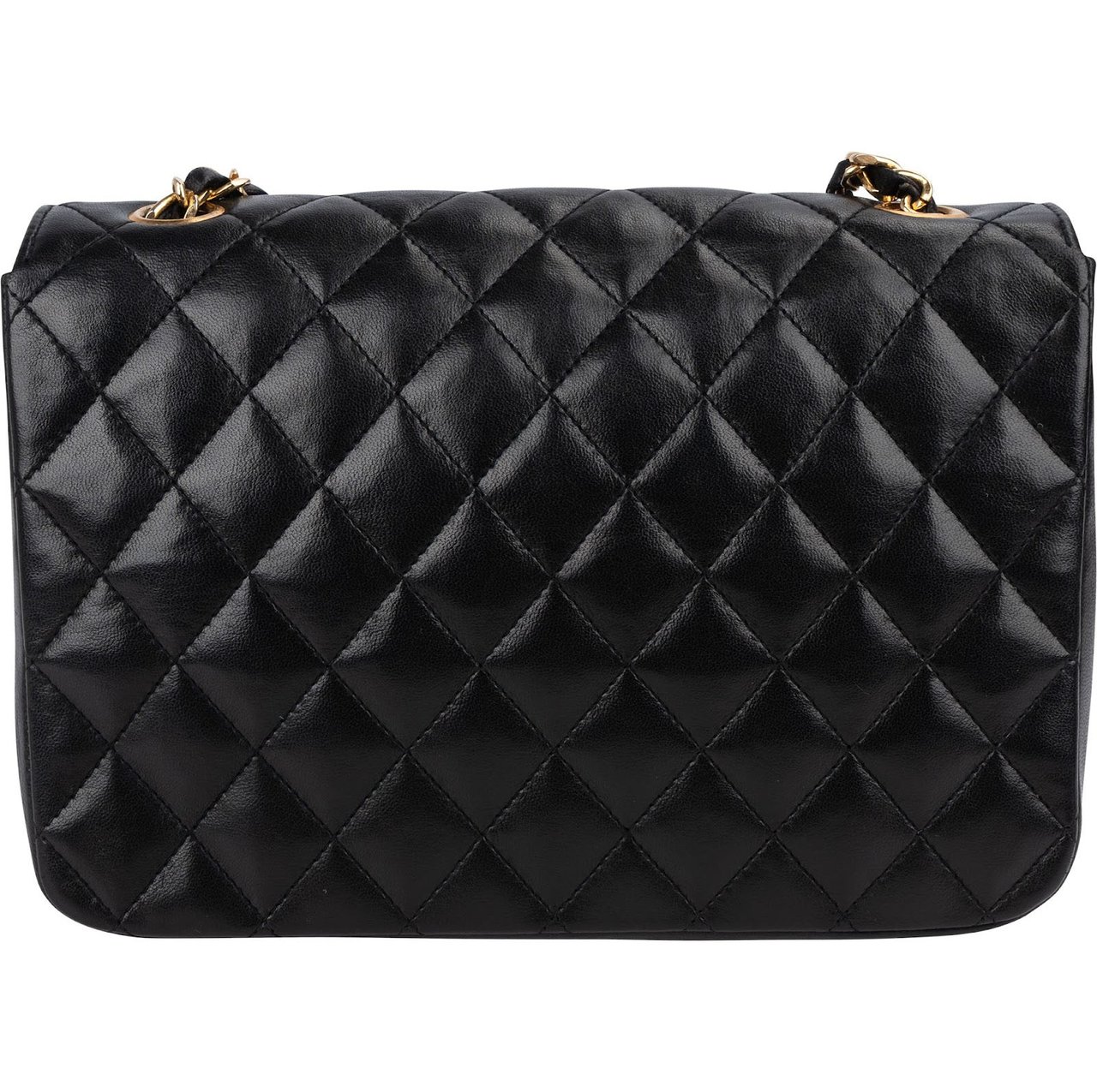 Chanel Quilted Lambskin 24K Gold Single Flap Crossbody Bag Zwart