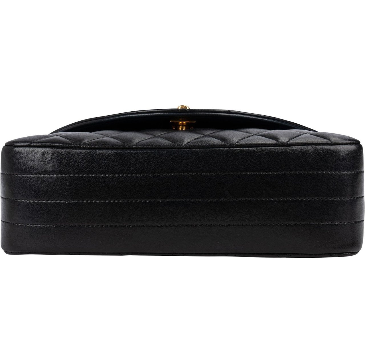 Chanel Quilted Lambskin 24K Gold Single Flap Crossbody Bag Zwart