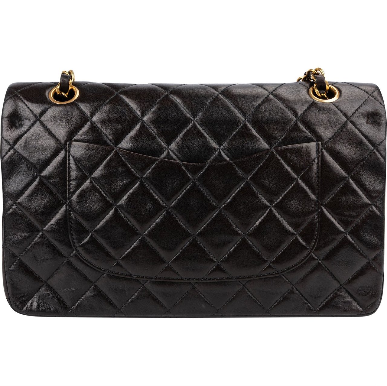 Chanel Quilted Lambskin 24K Gold Double Flap Shoulder Bag Bruin