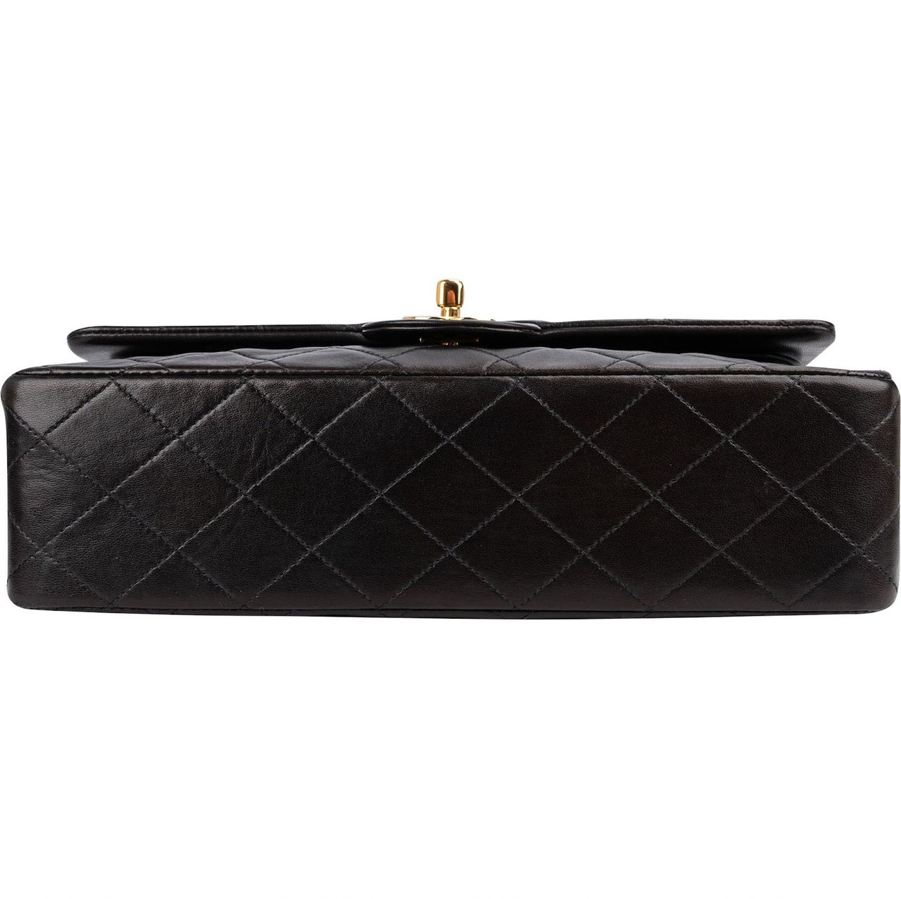 Chanel Quilted Lambskin 24K Gold Double Flap Shoulder Bag Bruin