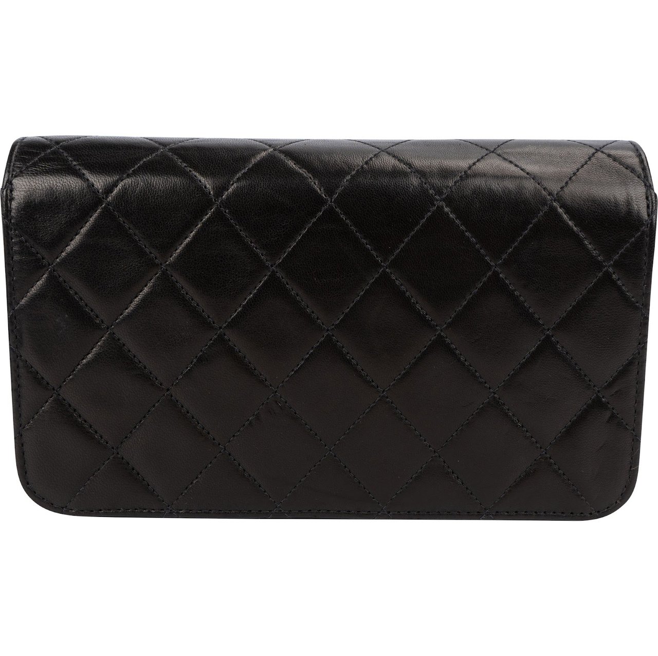 Chanel Quilted Lambskin 24K Gold Single Flap Shoulder Bag Zwart
