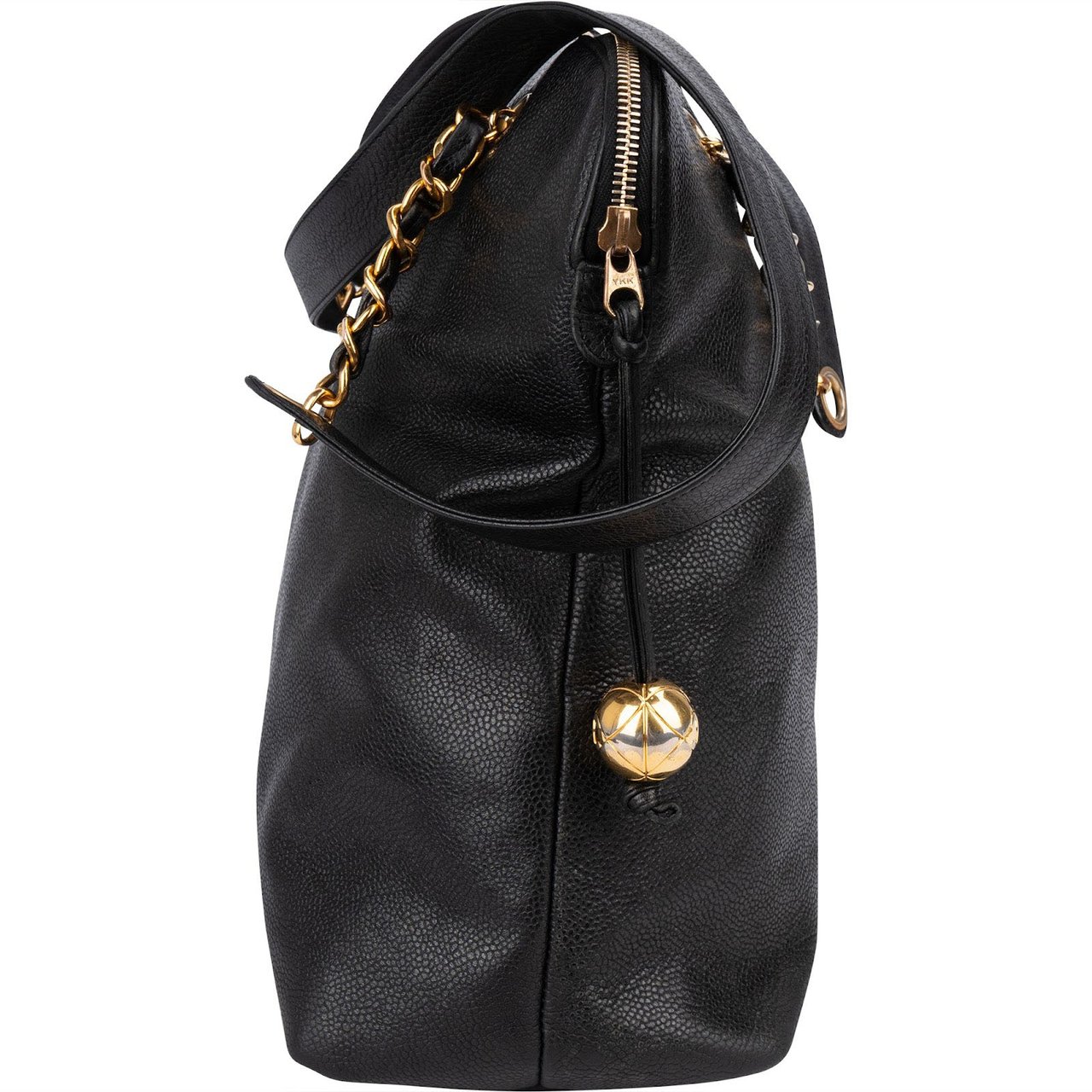 Chanel Caviar Leather CC Maxi Shopping Tote Shoulder Bag Zwart