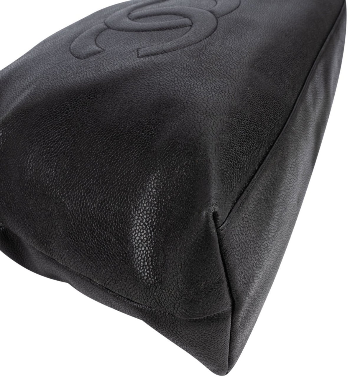 Chanel Caviar Leather CC Maxi Shopping Tote Shoulder Bag Zwart