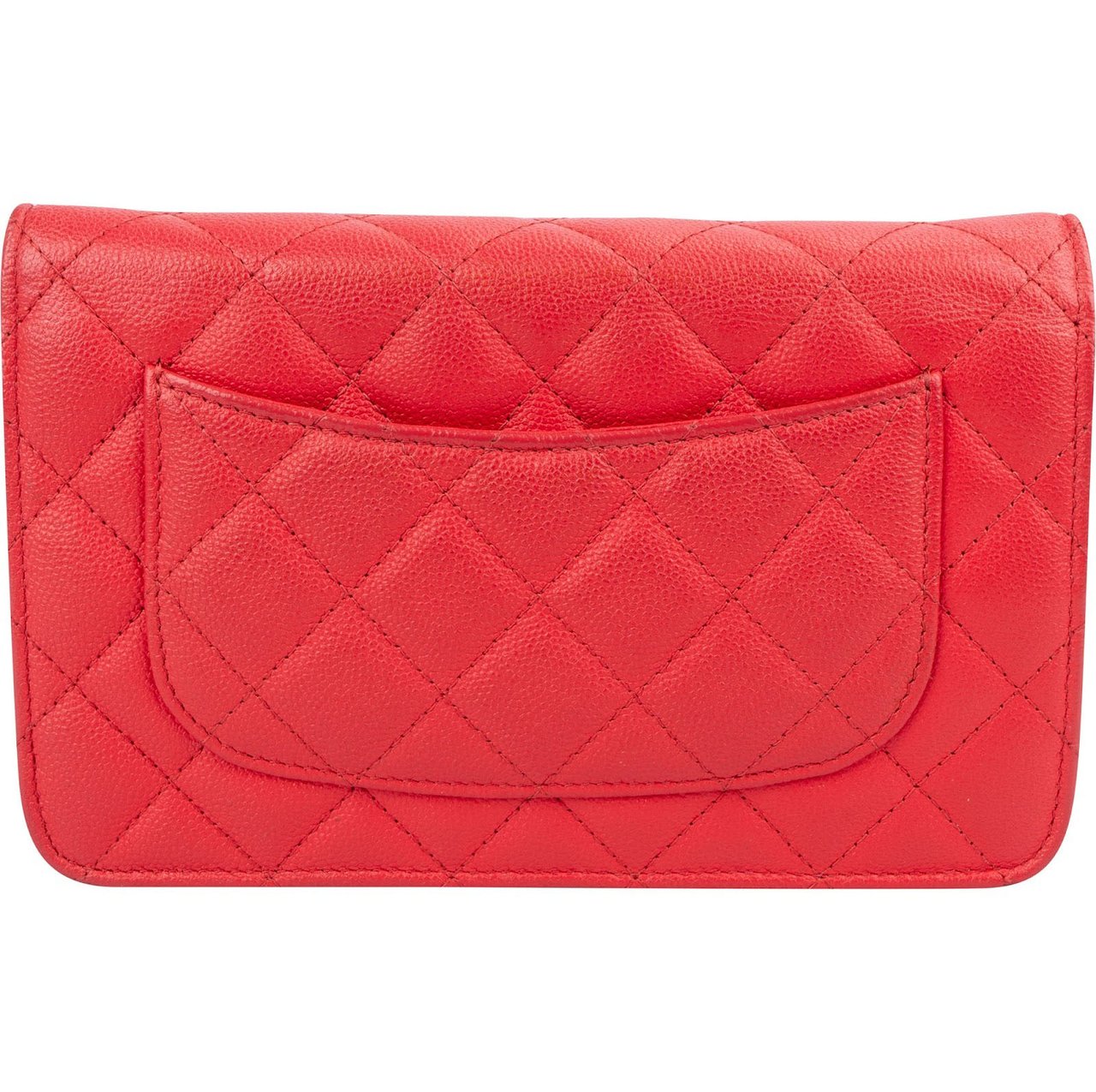 Chanel Quilted Caviar Leather CC Wallet On Chain Crossbody Bag Rood