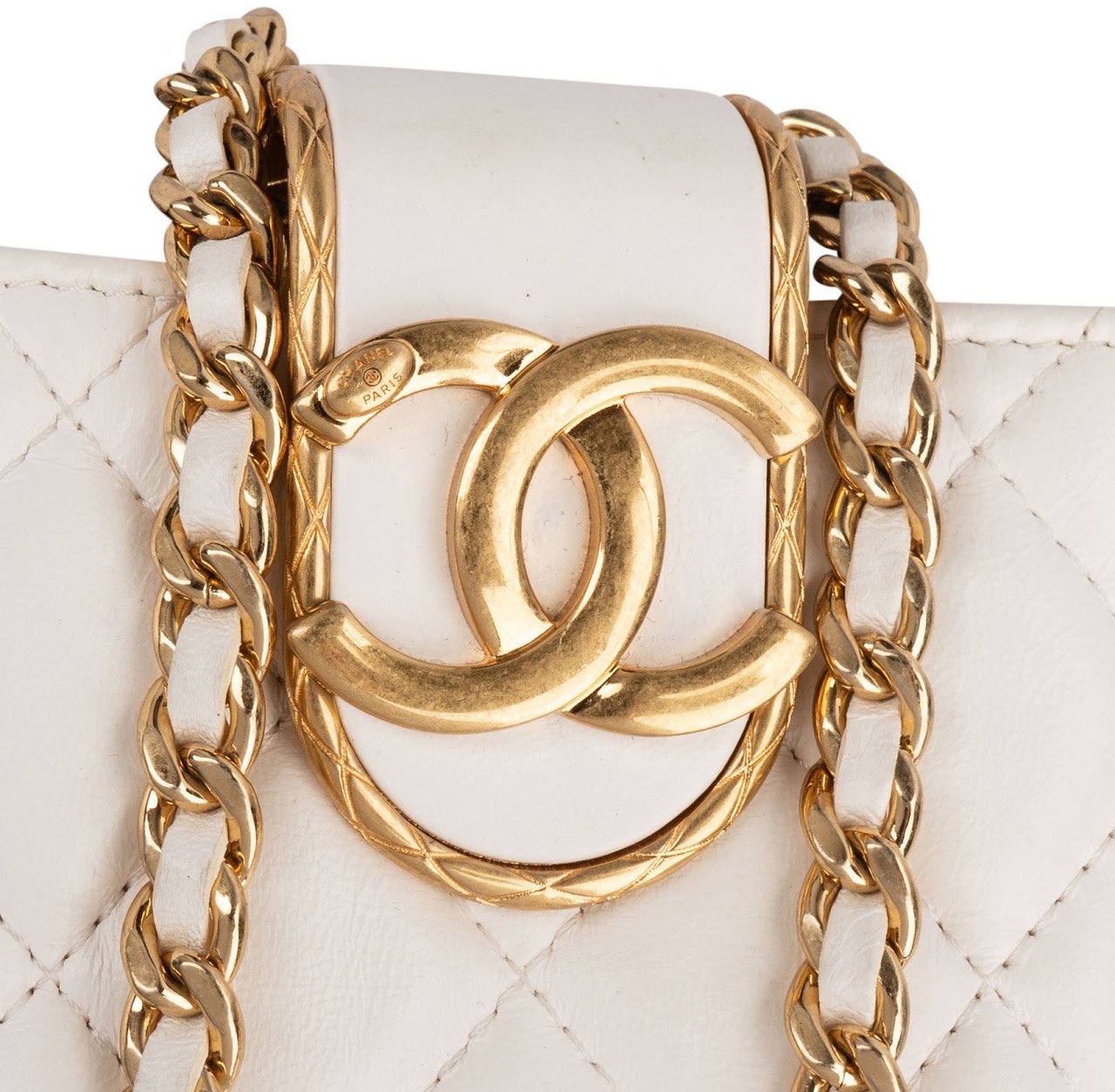 Chanel Quilted Lambskin CC in Love Phone Crossbody Bag Wit