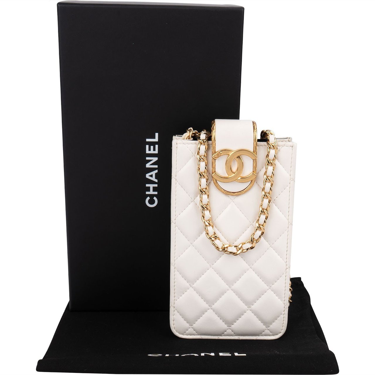 Chanel Quilted Lambskin CC in Love Phone Crossbody Bag Wit