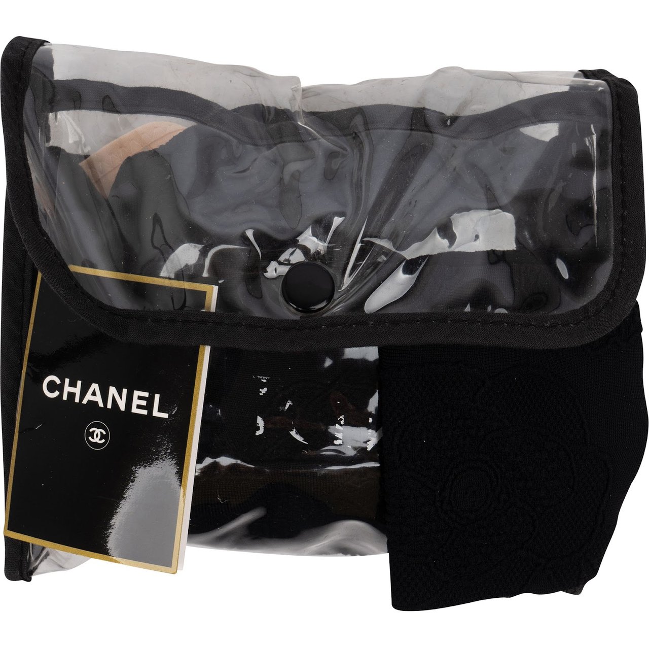 Chanel Noir Camellia Swimsuit (DE 36 / FR 38) Zwart