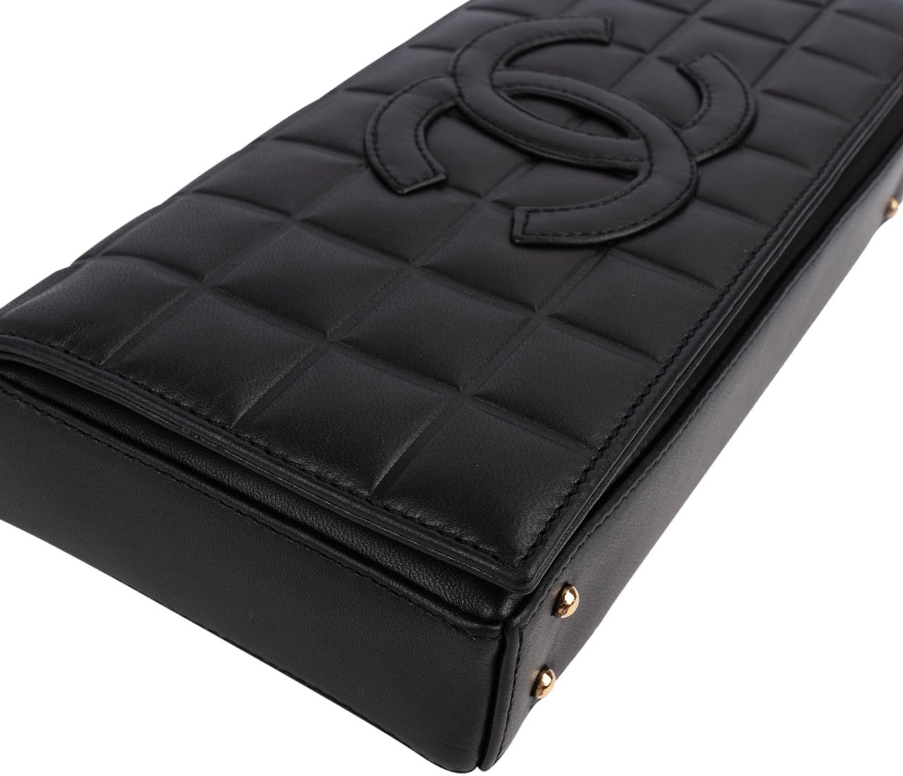 Chanel Quilted Lambskin Chocolate Bar Flap Shoulder Bag Zwart