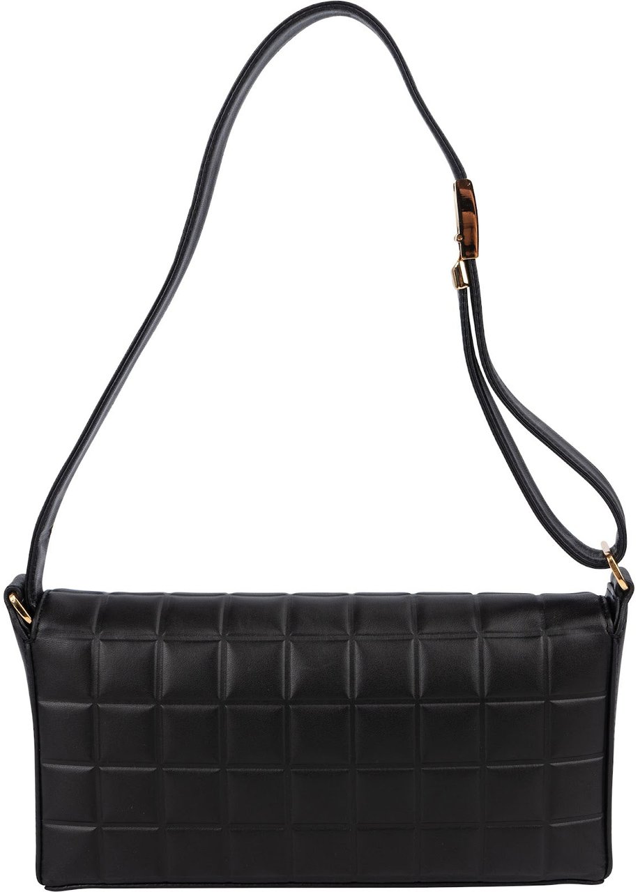Chanel Quilted Lambskin Chocolate Bar Flap Shoulder Bag Zwart