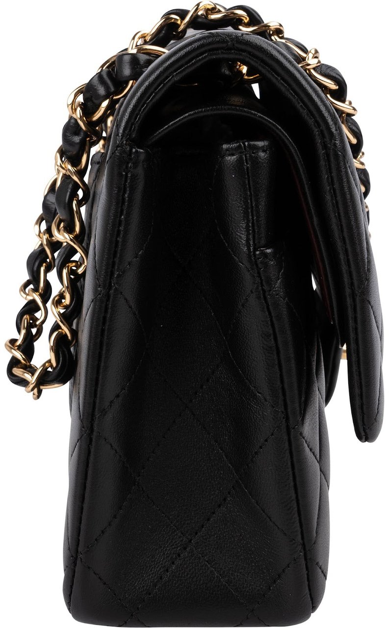 Chanel Quilted Lambskin Medium Double Flap Shoulder Bag Zwart
