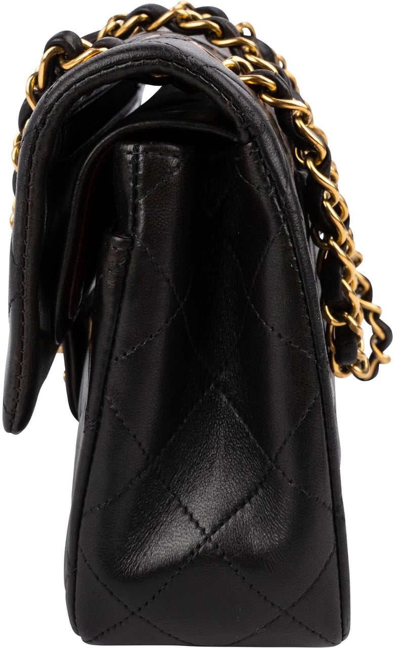 Chanel Quilted Lambskin 24K Gold Small Double Flap Shoulder Bag Bruin