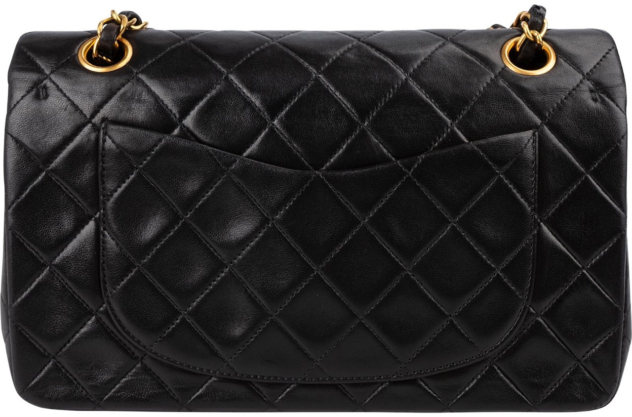 Chanel Quilted Lambskin 24K Gold Small Double Flap Shoulder Bag Bruin