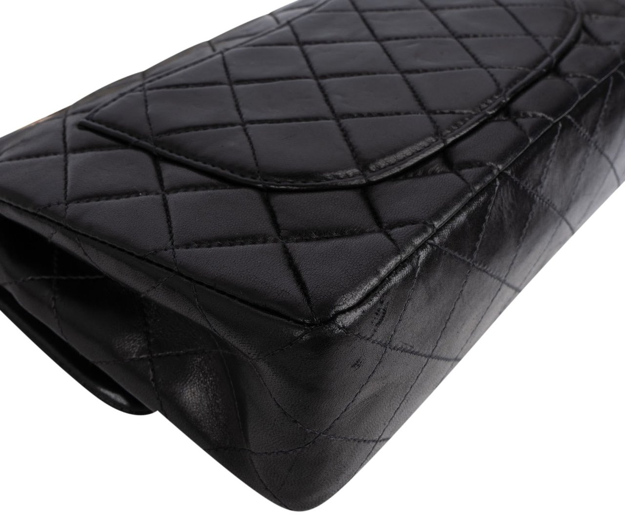 Chanel Quilted Lambskin 24K Gold Small Double Flap Shoulder Bag Zwart