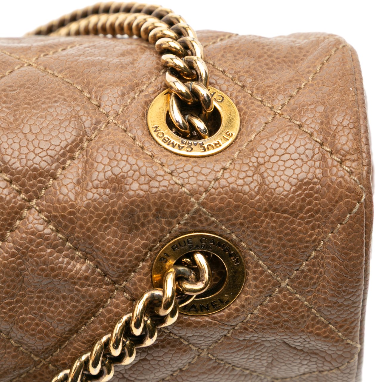 Chanel Large Quilted Caviar Shiva Flap Bruin