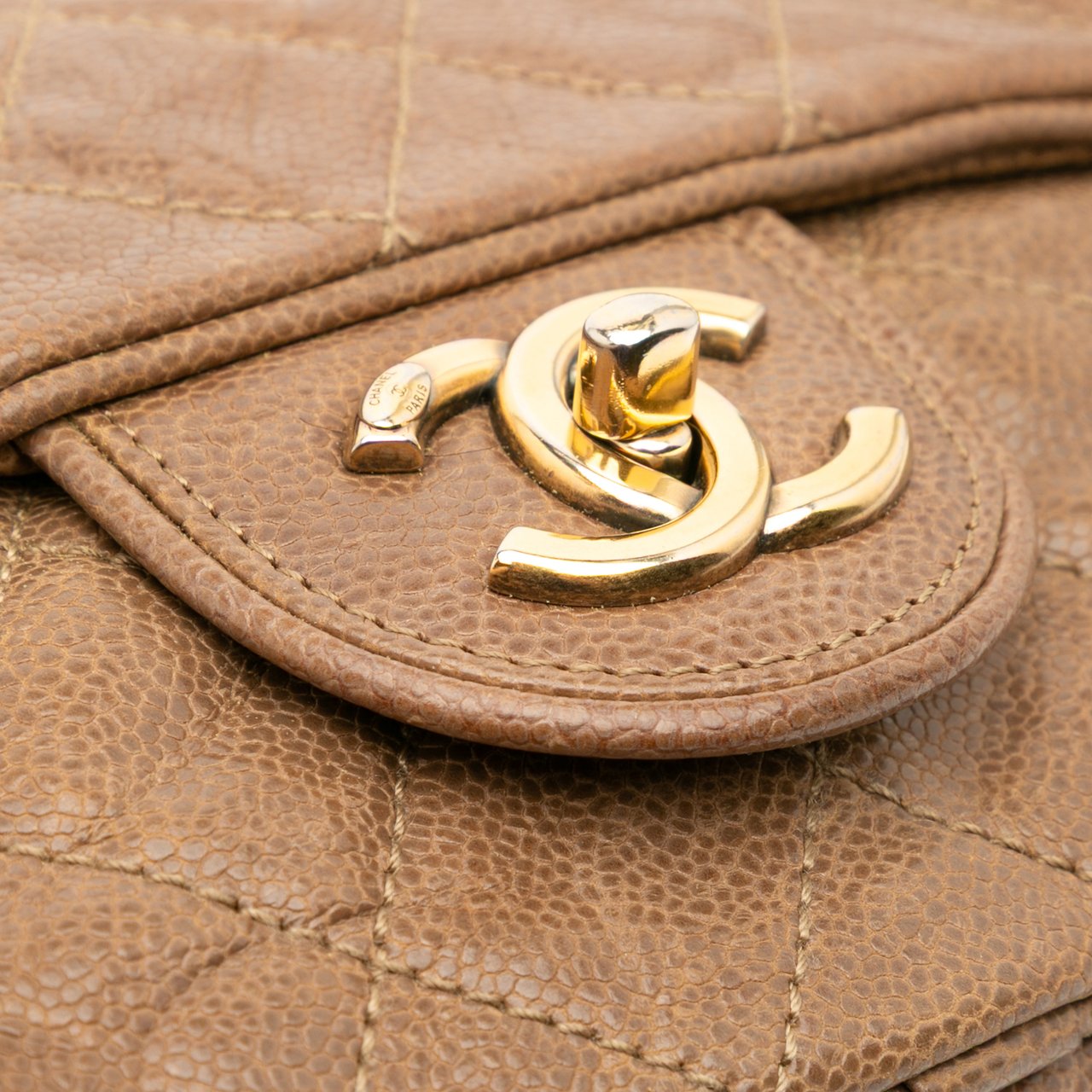 Chanel Large Quilted Caviar Shiva Flap Bruin