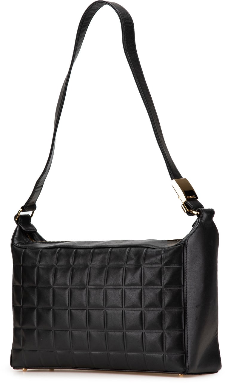 Chanel CC Choco Bar Lambskin Shoulder Bag Zwart