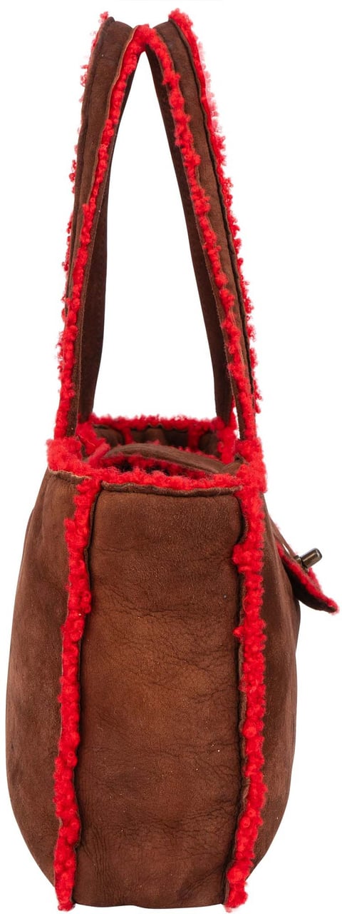 Chanel Chanel Suede Turnlock Teddy Handbag Bruin