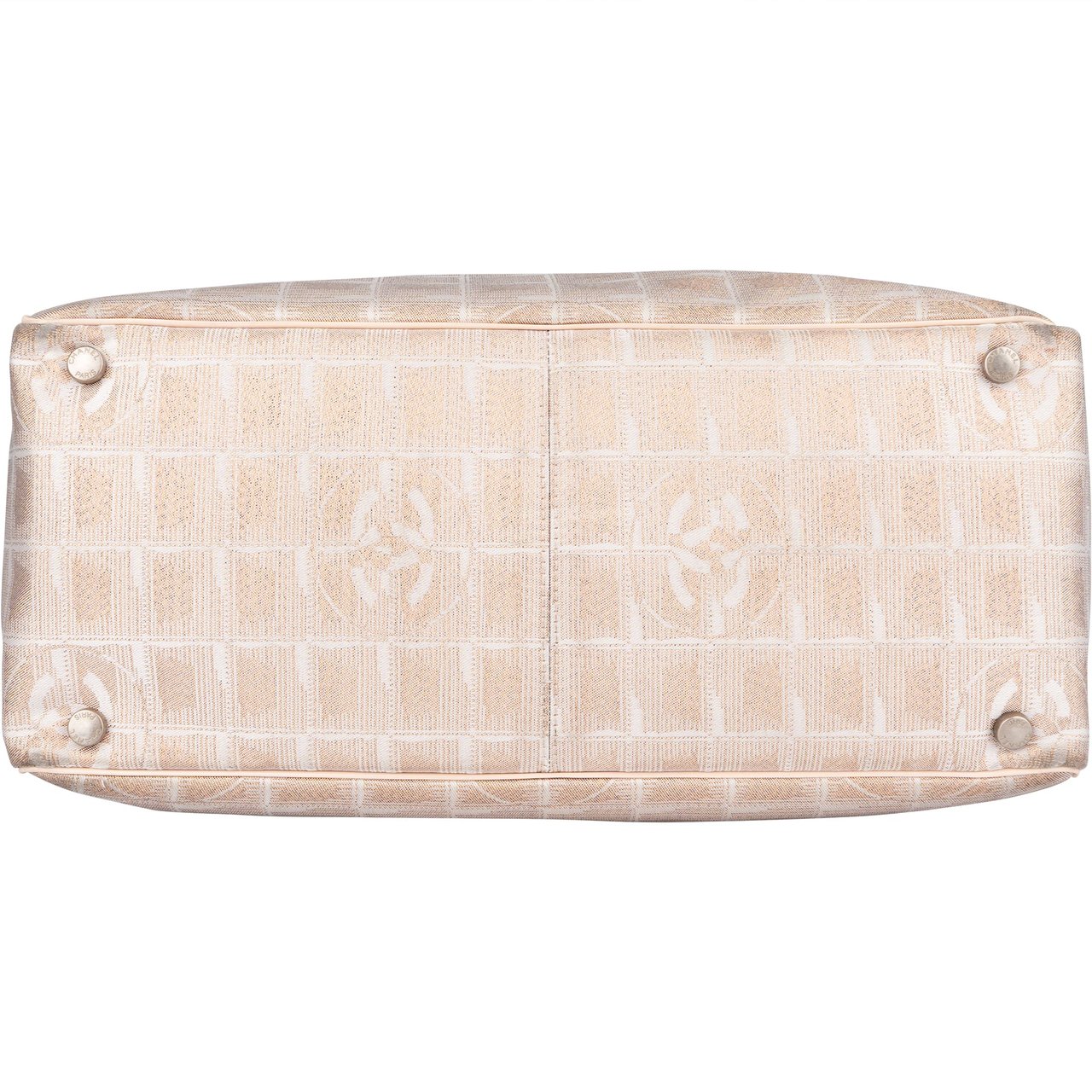 Chanel Chanel Travel Line Glitter Monogram Handbag Beige