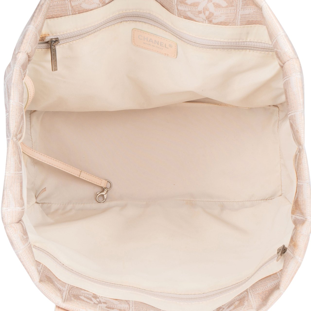 Chanel Chanel Travel Line Glitter Monogram Handbag Beige