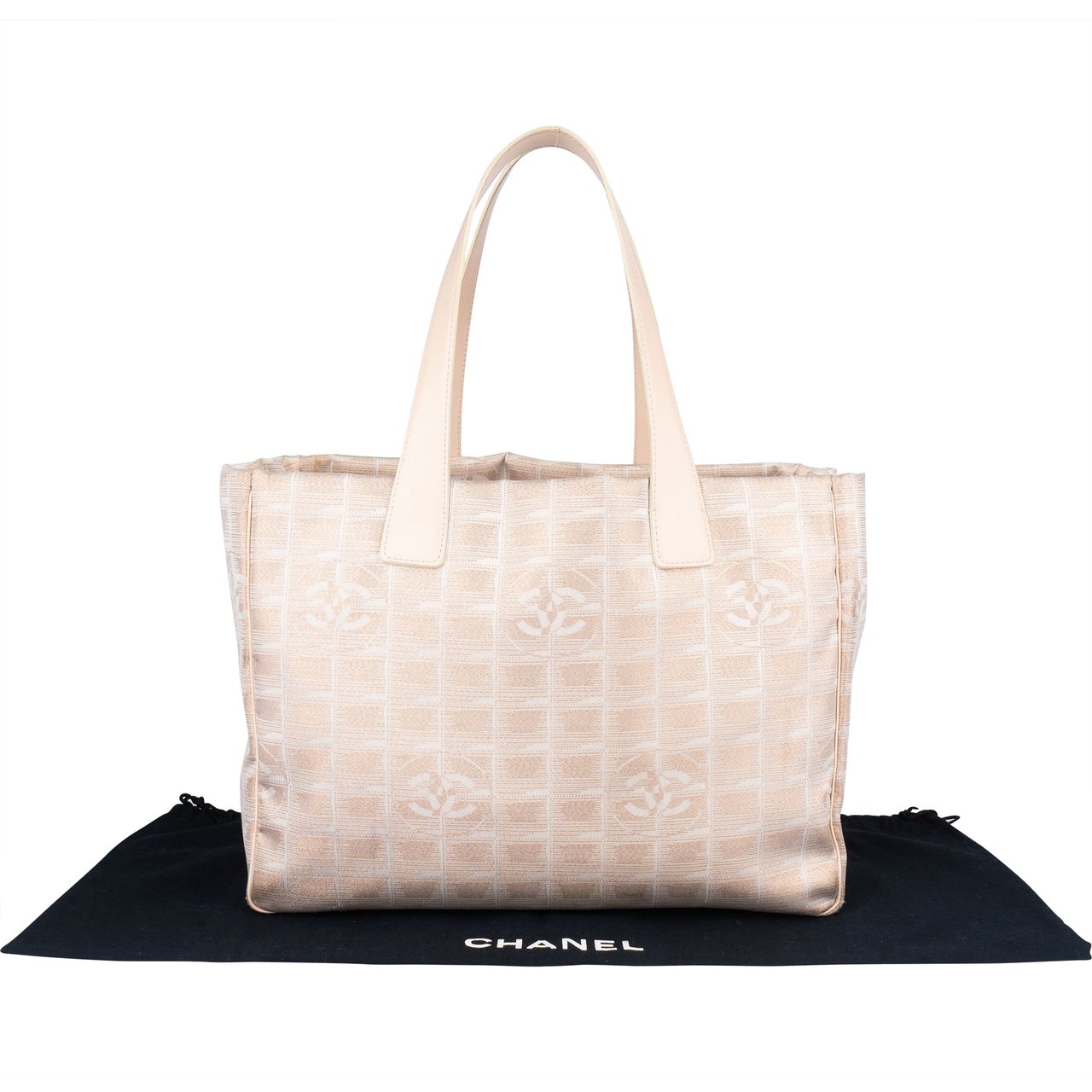 Chanel Chanel Travel Line Glitter Monogram Handbag Beige