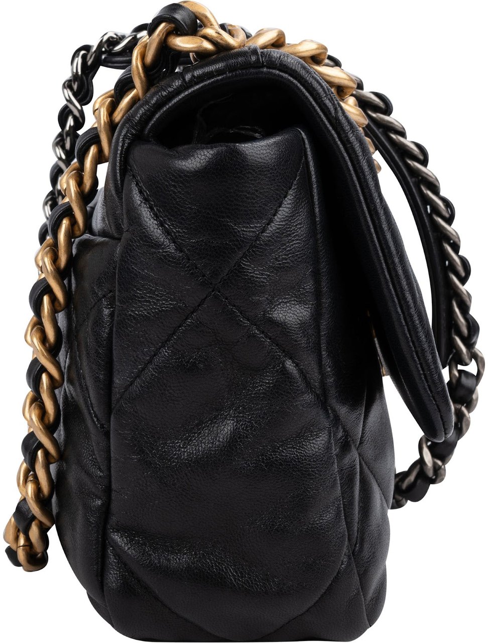 Chanel 19 Quilted Lambskin Single Flap Crossbody Bag Zwart