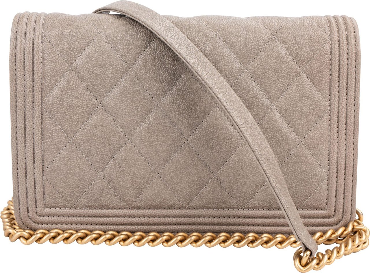 Chanel Quilted Caviar Leather Boy Wallet On Chain Crossbody Bag Divers