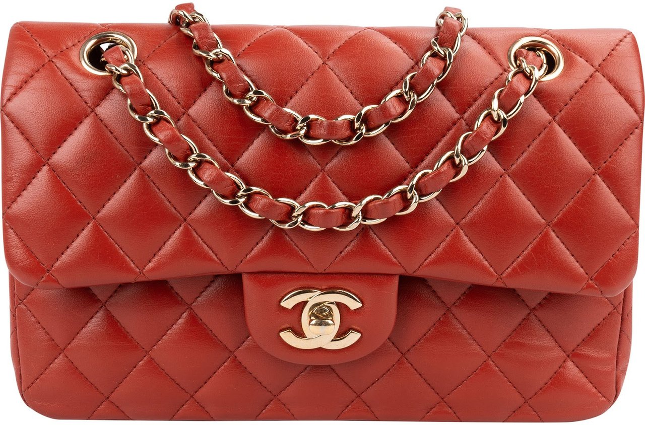 Chanel Quilted Lambskin Small Double Flap Shoulder Bag Rood