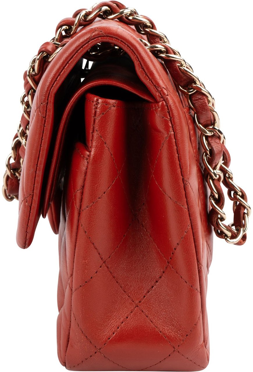 Chanel Quilted Lambskin Small Double Flap Shoulder Bag Rood