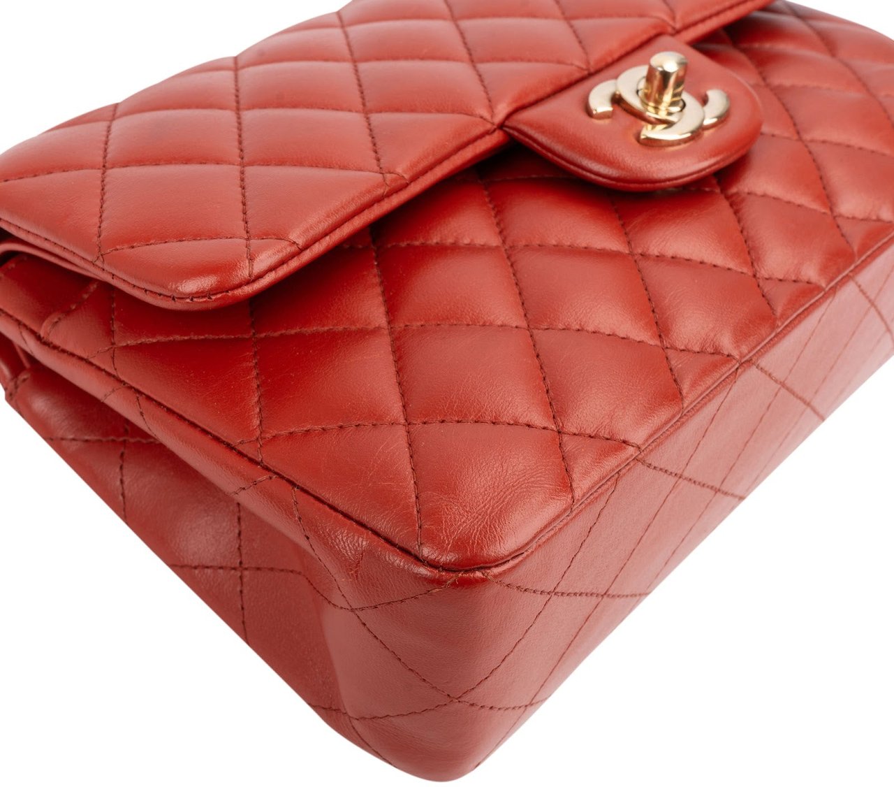 Chanel Quilted Lambskin Small Double Flap Shoulder Bag Rood