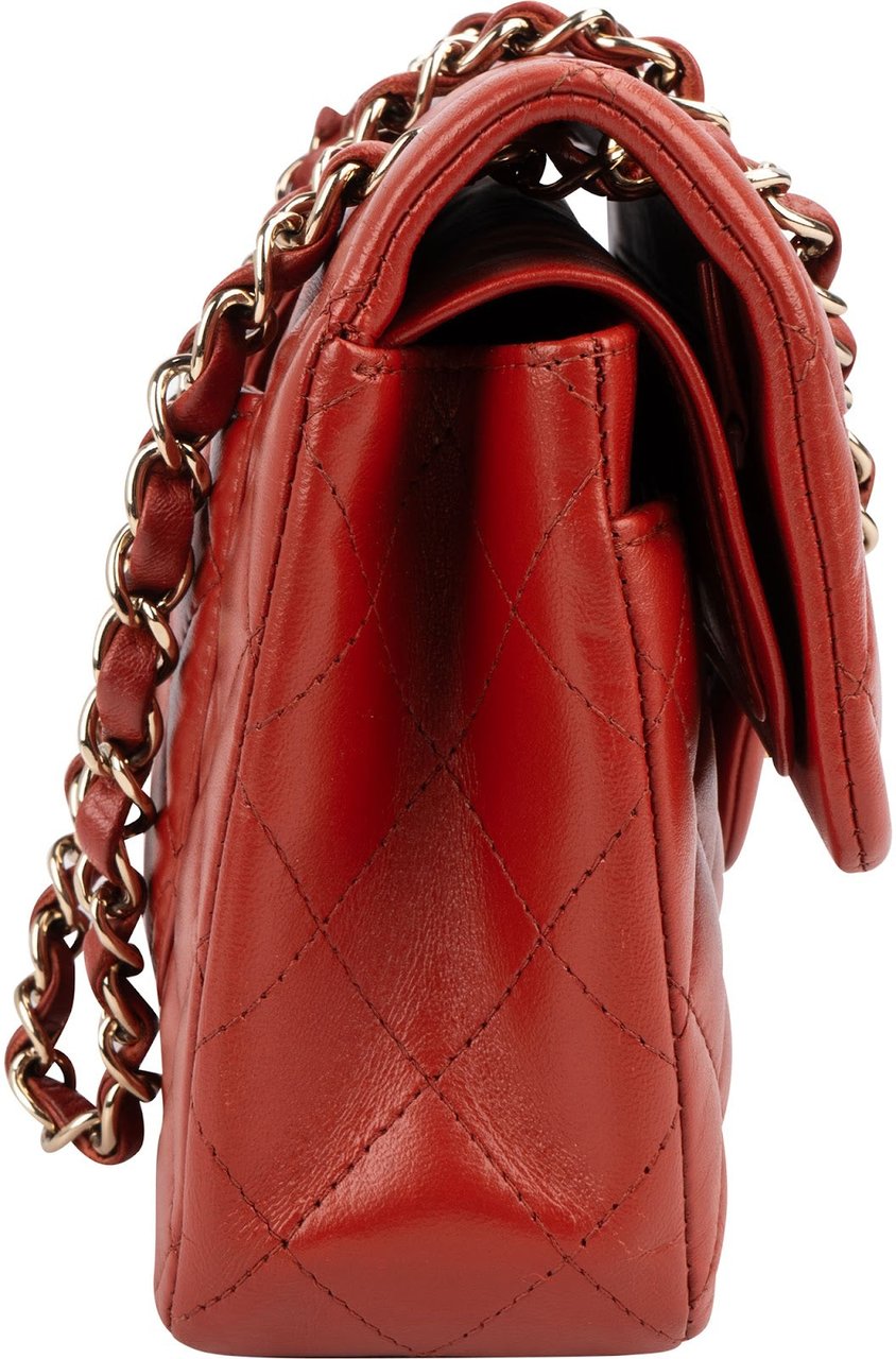Chanel Quilted Lambskin Small Double Flap Shoulder Bag Rood
