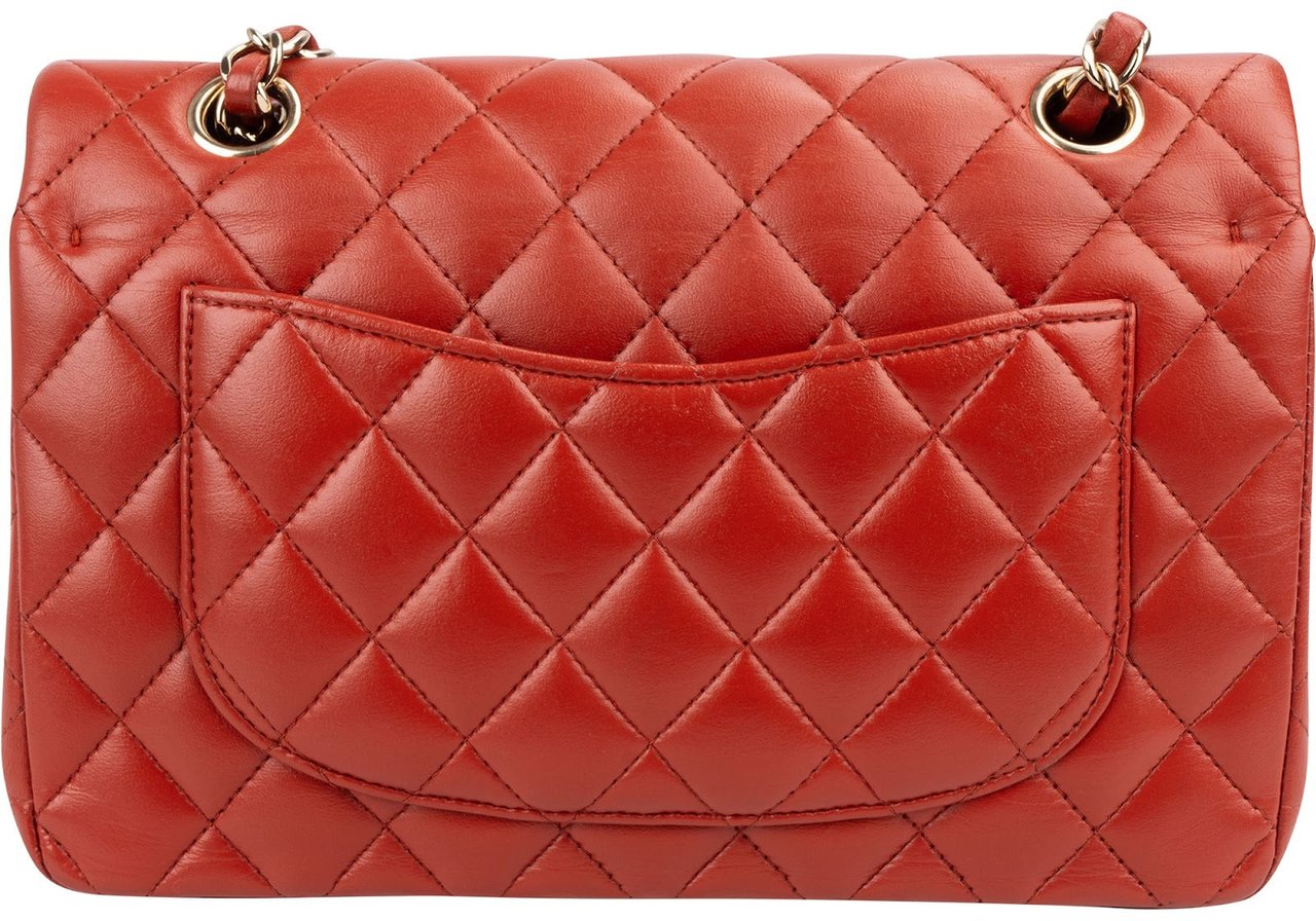 Chanel Quilted Lambskin Small Double Flap Shoulder Bag Rood