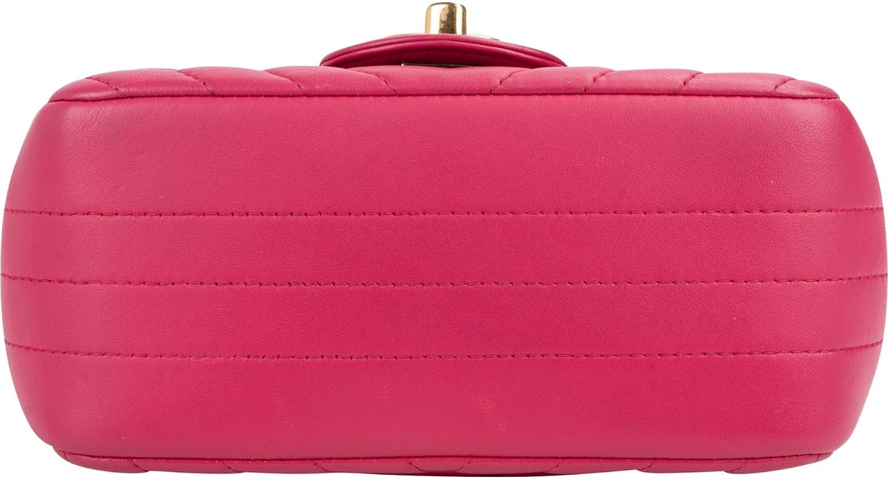 Chanel Chevron Lambskin Rectangular Mini Flap Crossbody Bag Roze
