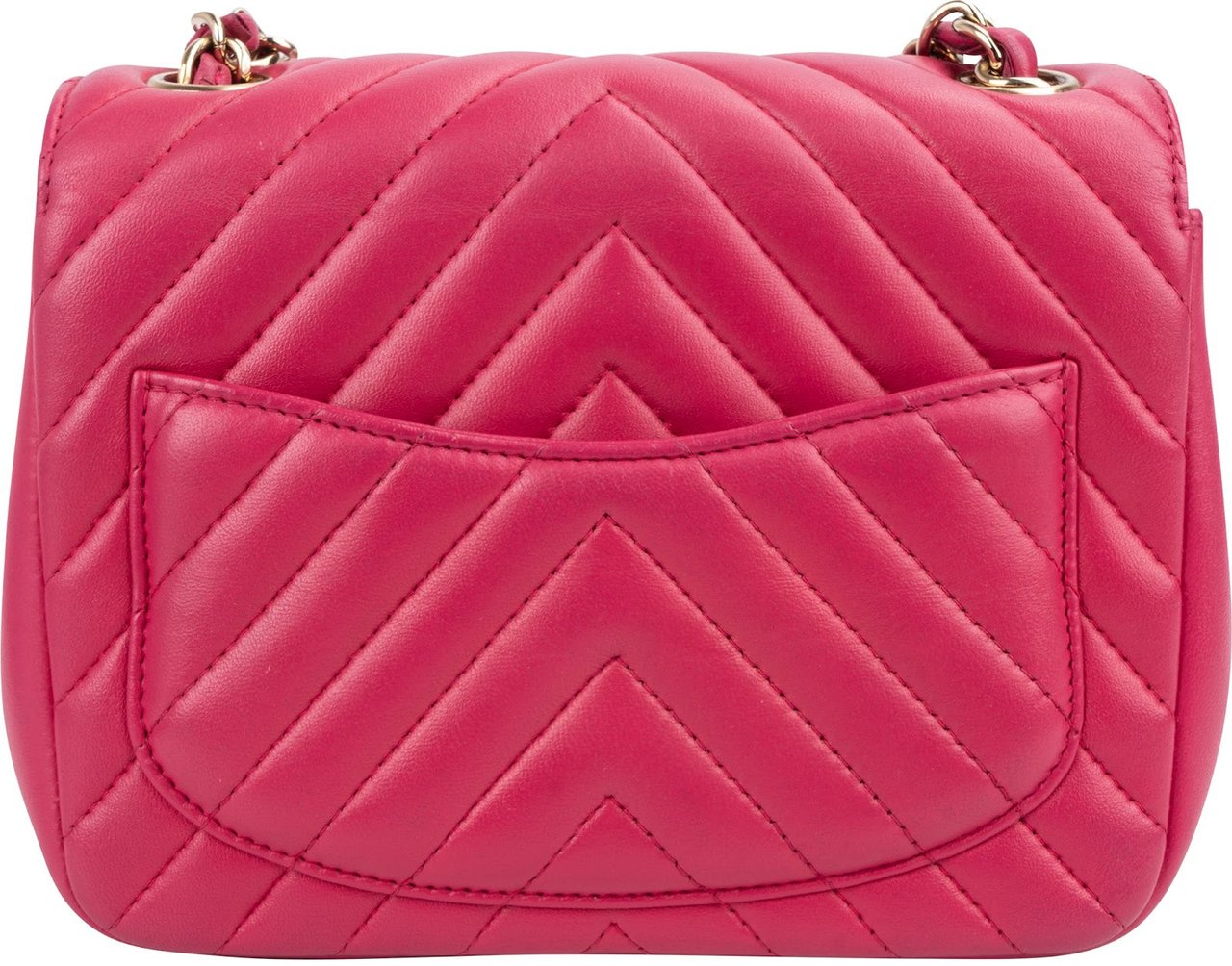Chanel Chevron Lambskin Rectangular Mini Flap Crossbody Bag Roze