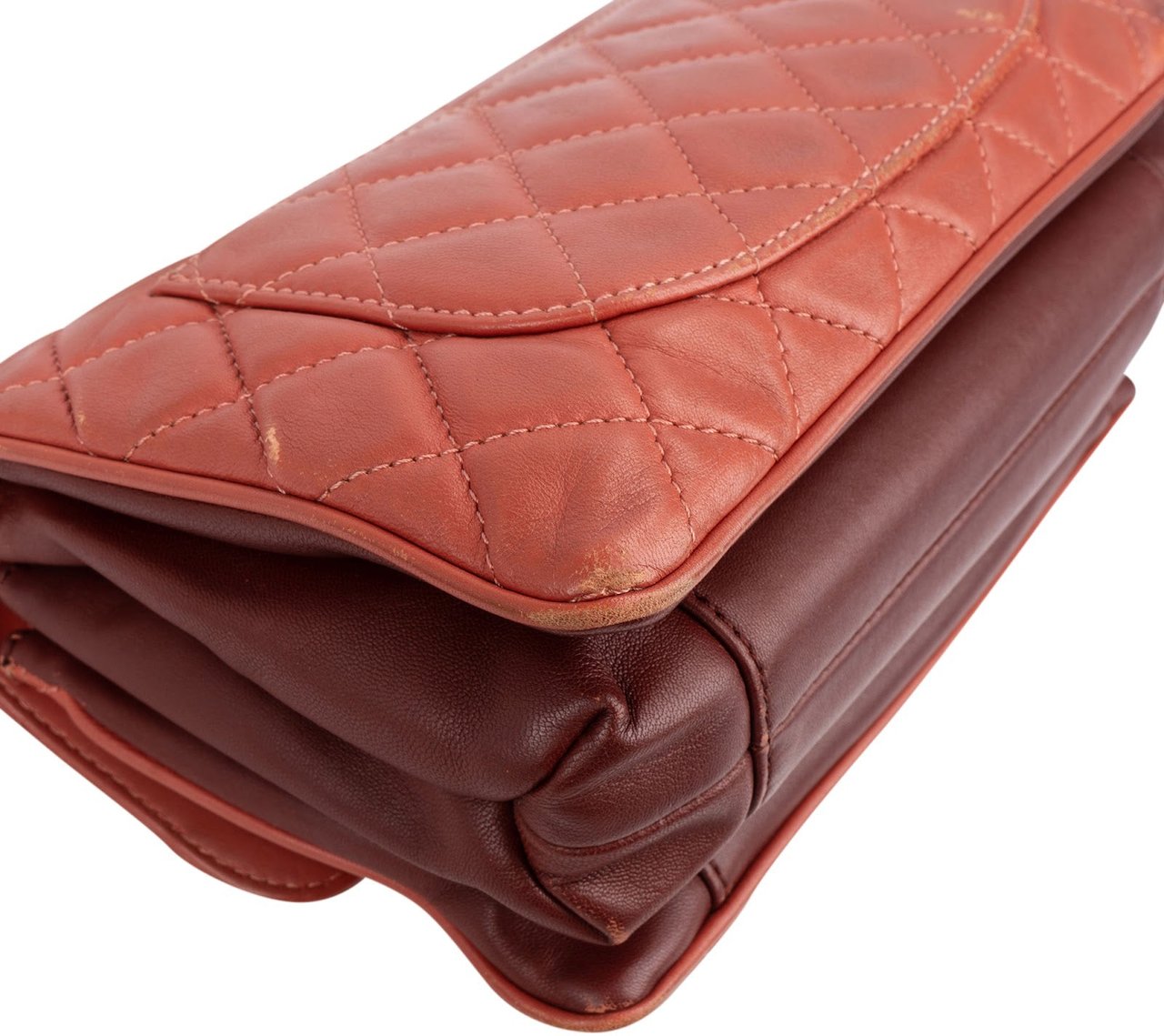 Chanel Quilted Lambskin Bicolor Diana Single Flap Crossbody Bag Divers
