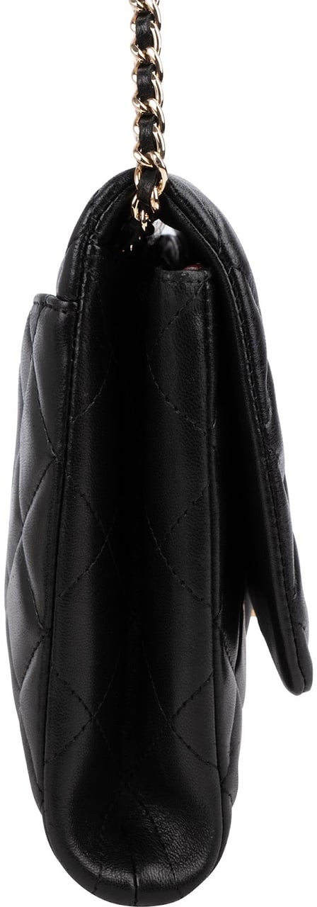 Chanel Quilted Lambskin Medium Single Flap Shoulder Bag Zwart