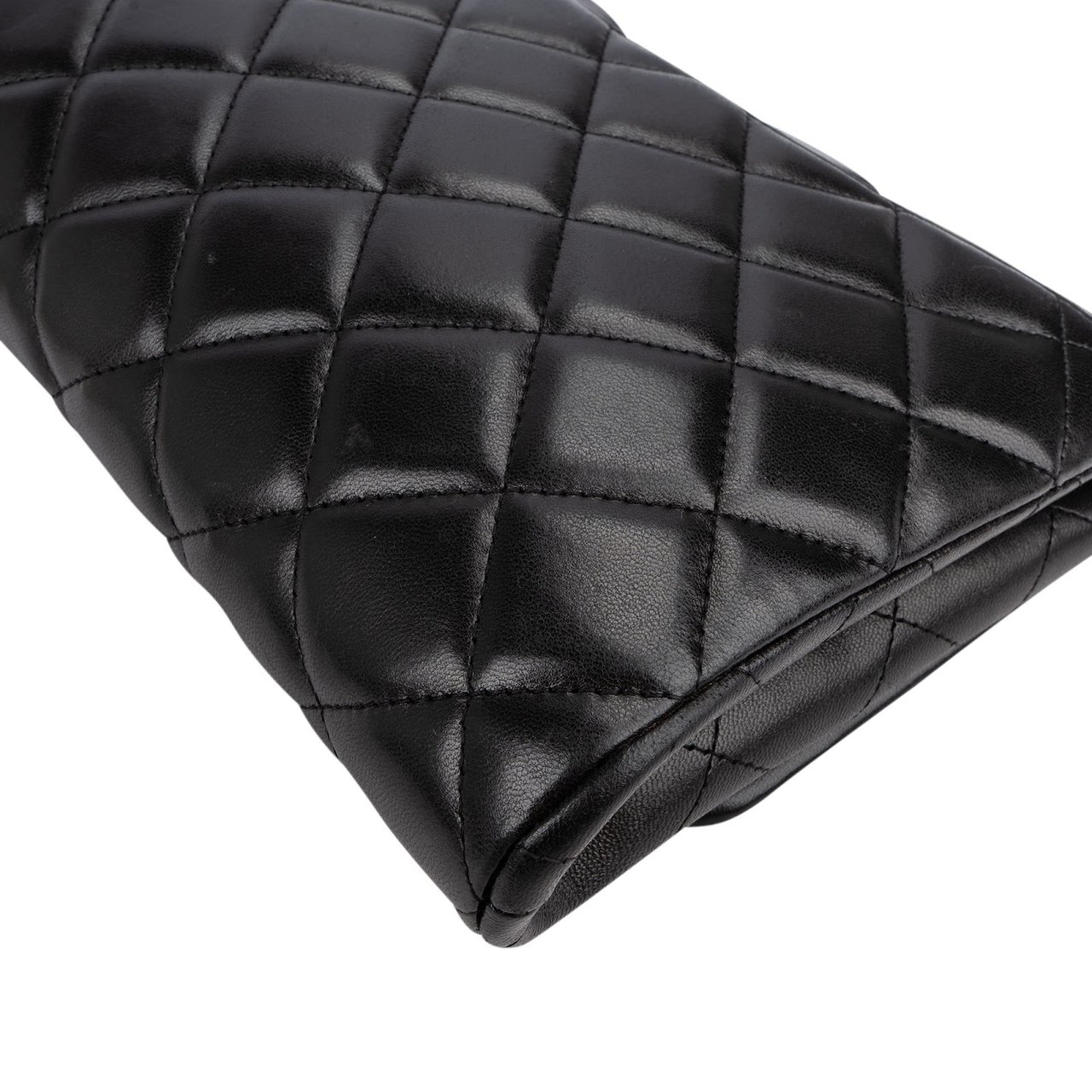 Chanel Quilted Lambskin Medium Single Flap Shoulder Bag Zwart