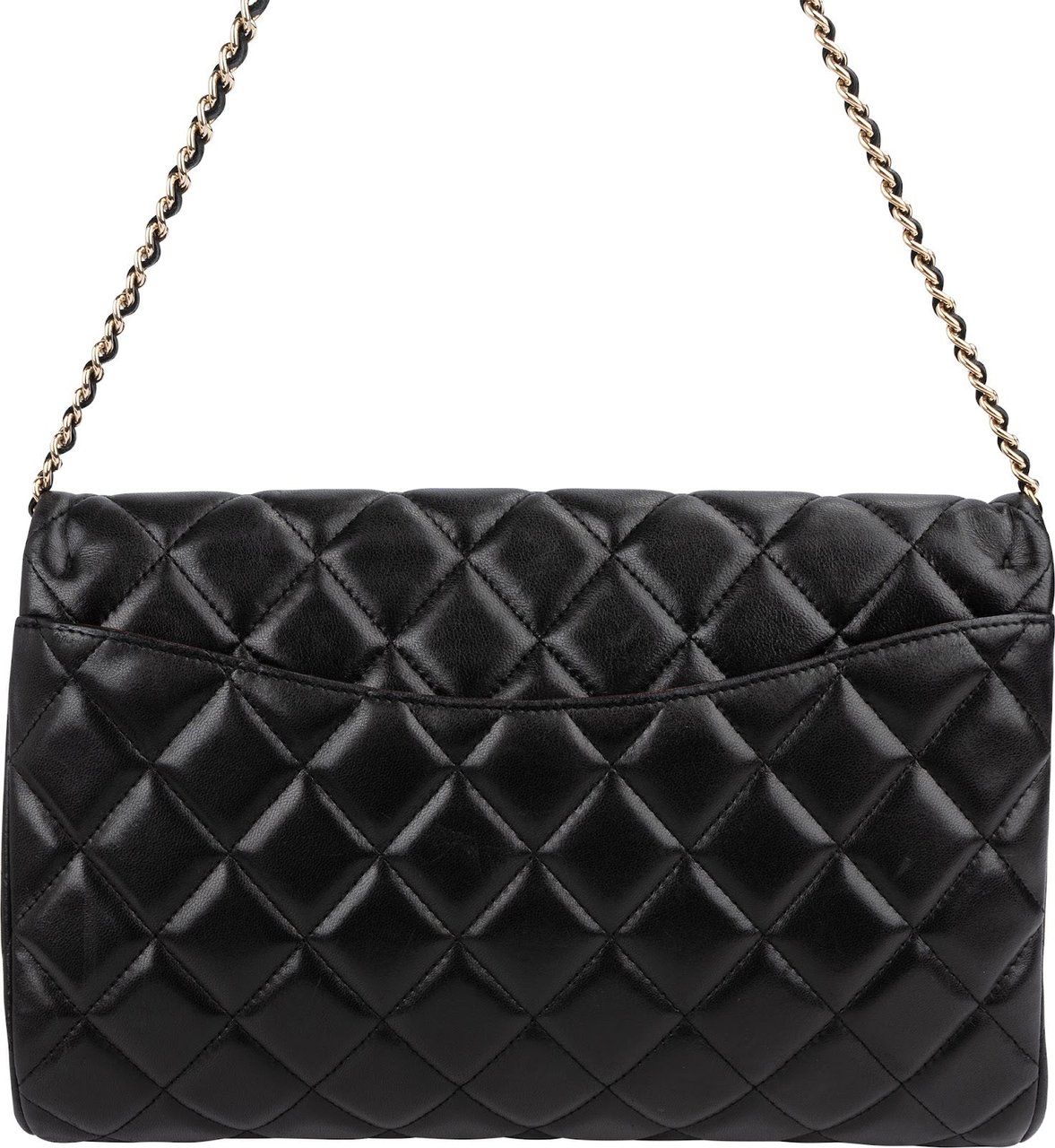 Chanel Quilted Lambskin Medium Single Flap Shoulder Bag Zwart