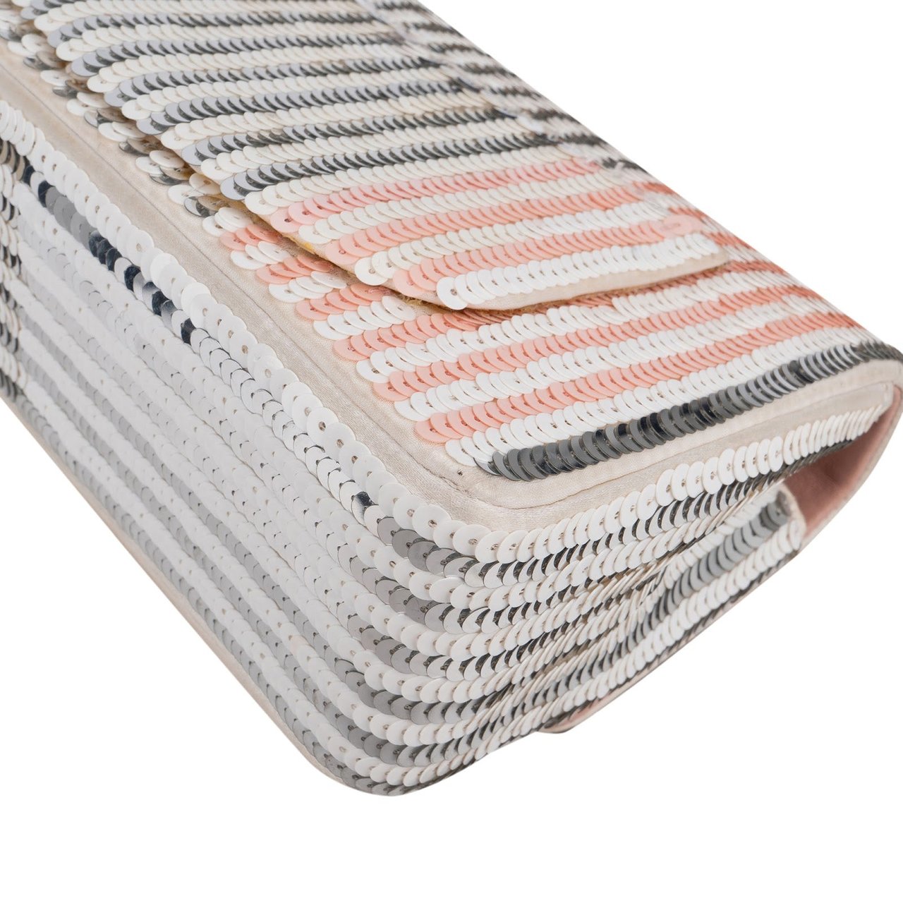 Chanel Vertical Striped Sequin Single Flap Crossbody Bag Rood