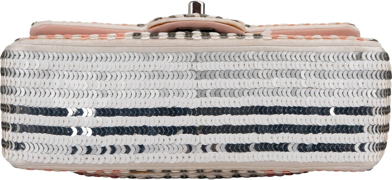 Chanel Vertical Striped Sequin Single Flap Crossbody Bag Rood