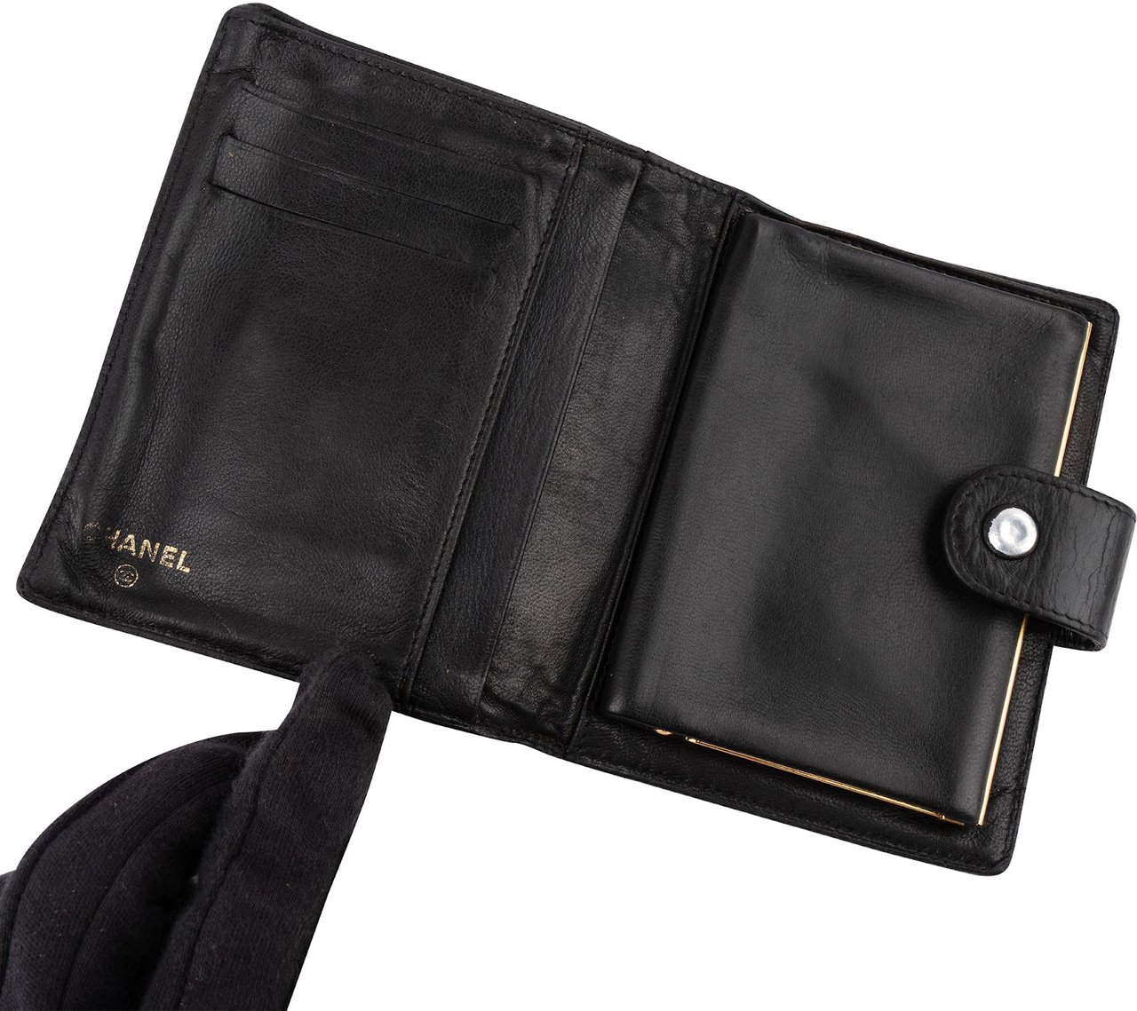 Chanel Lambskin CC Bifold Wallet Zwart