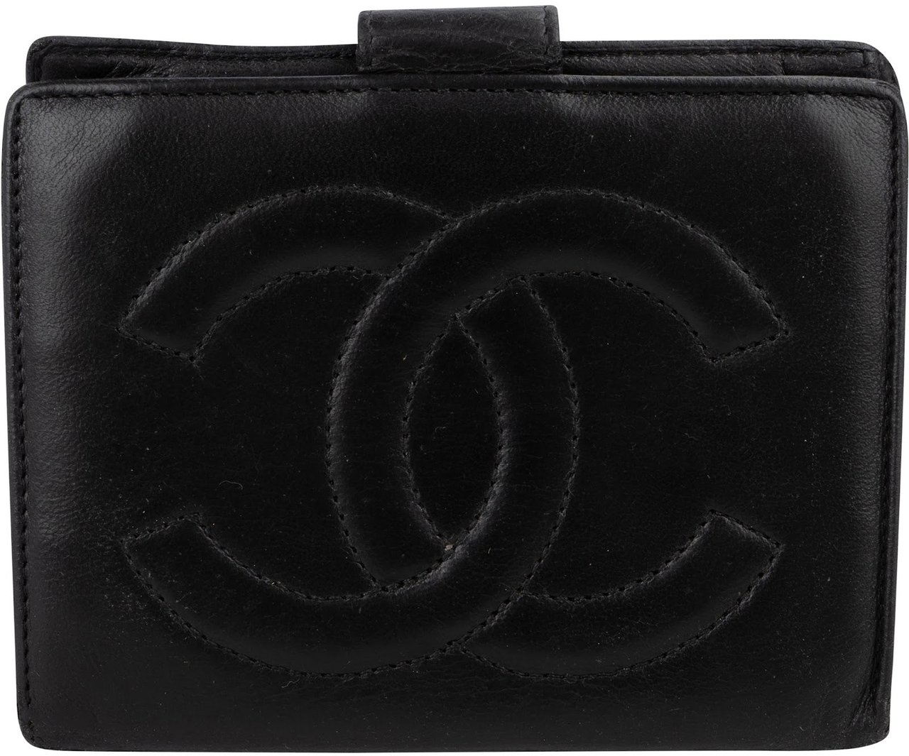 Chanel Lambskin CC Bifold Wallet Zwart
