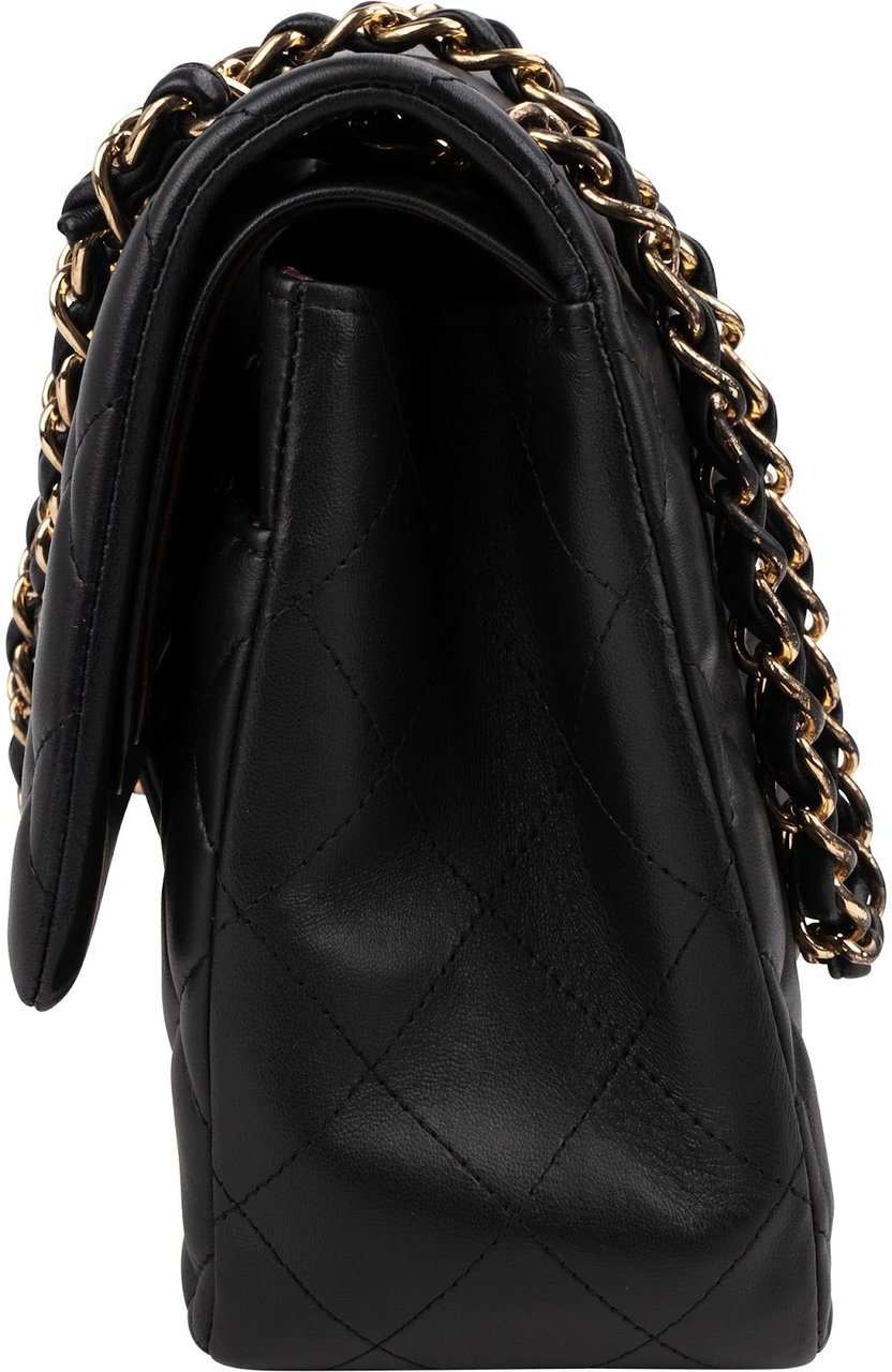 Chanel Quilted Lambskin Jumbo Double Flap Crossbody Bag Zwart