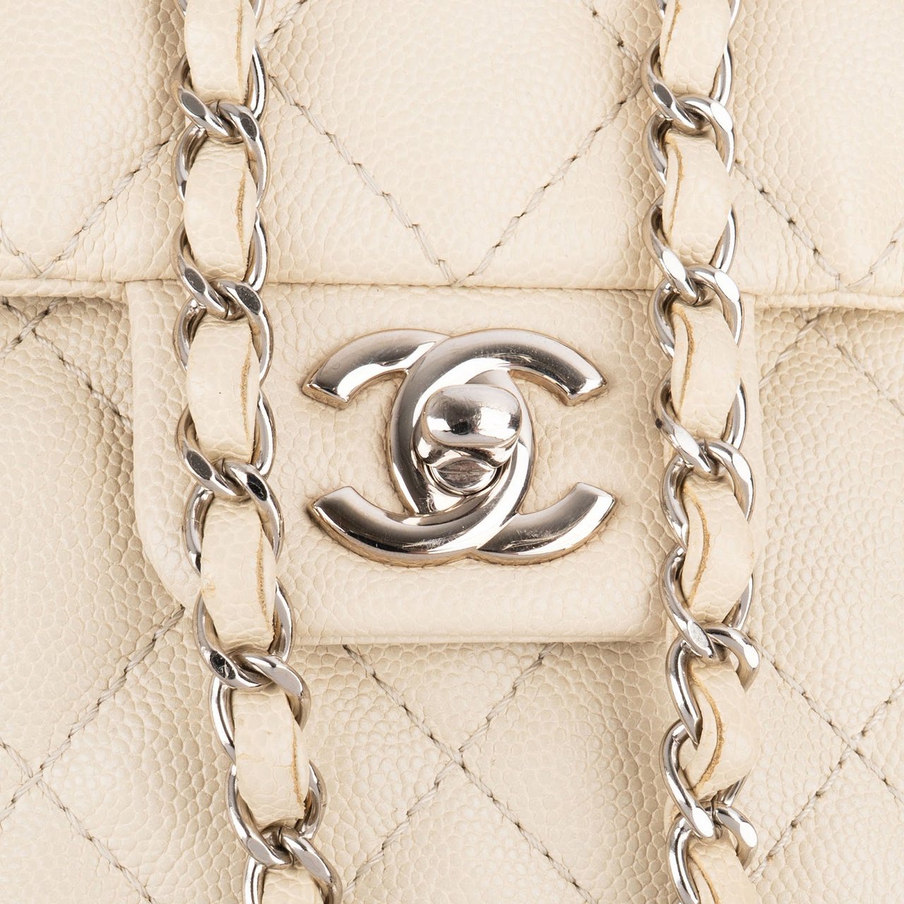 Chanel Quilted Caviar Leather Small Boxy Single Flap Crossbody Bag Divers