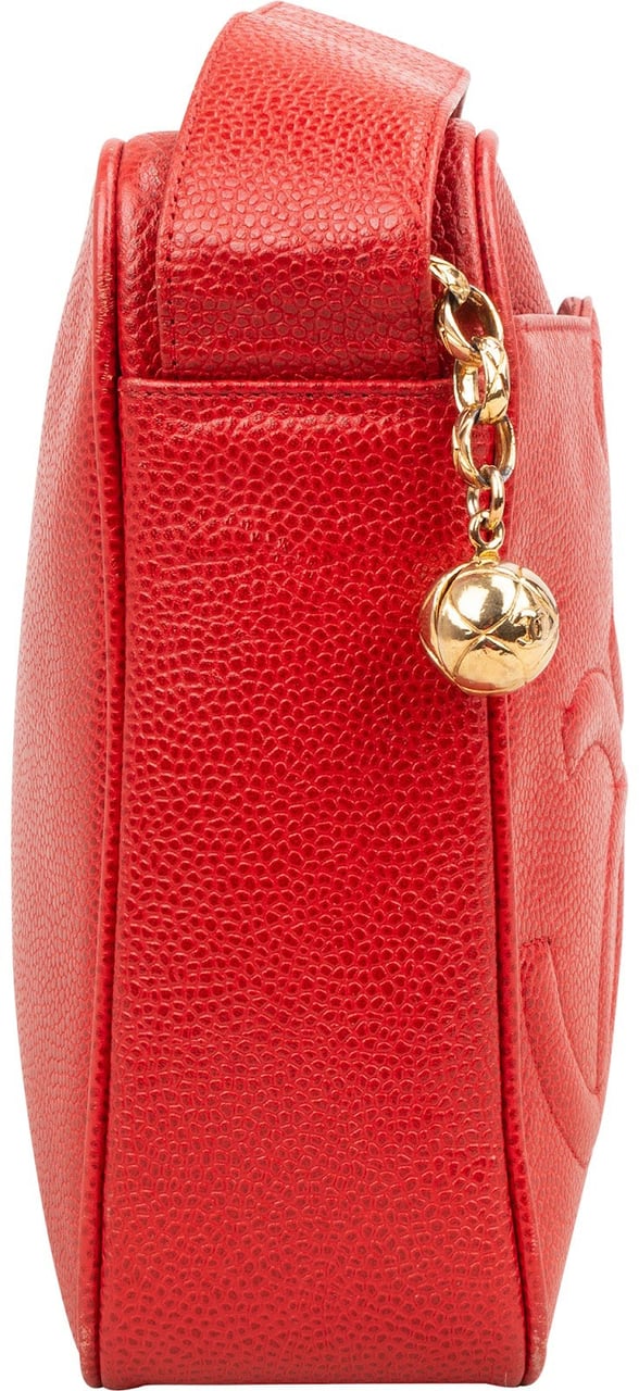 Chanel Caviar Leather Triple CC Large Camera Knot Shoulder Bag Rood