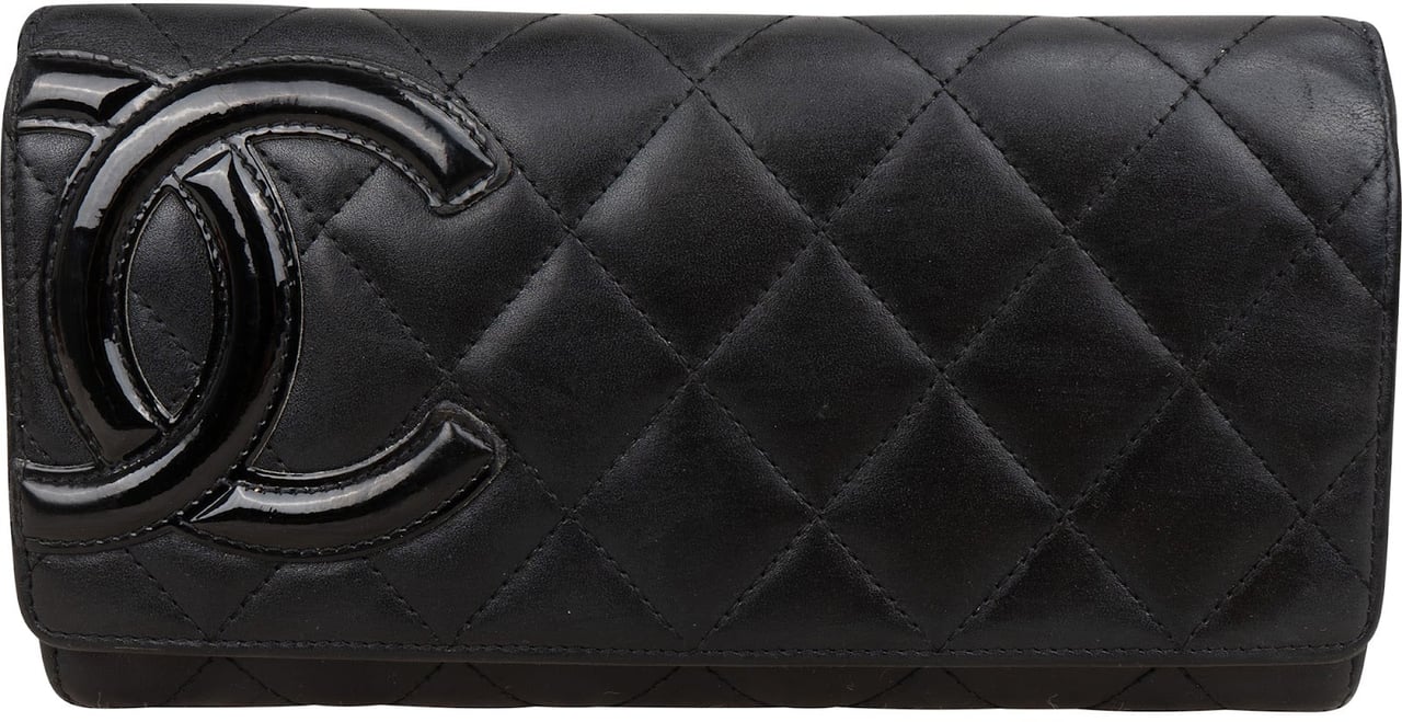 Chanel Quilted Lambskin CC Cambon Ligne Wallet Zwart