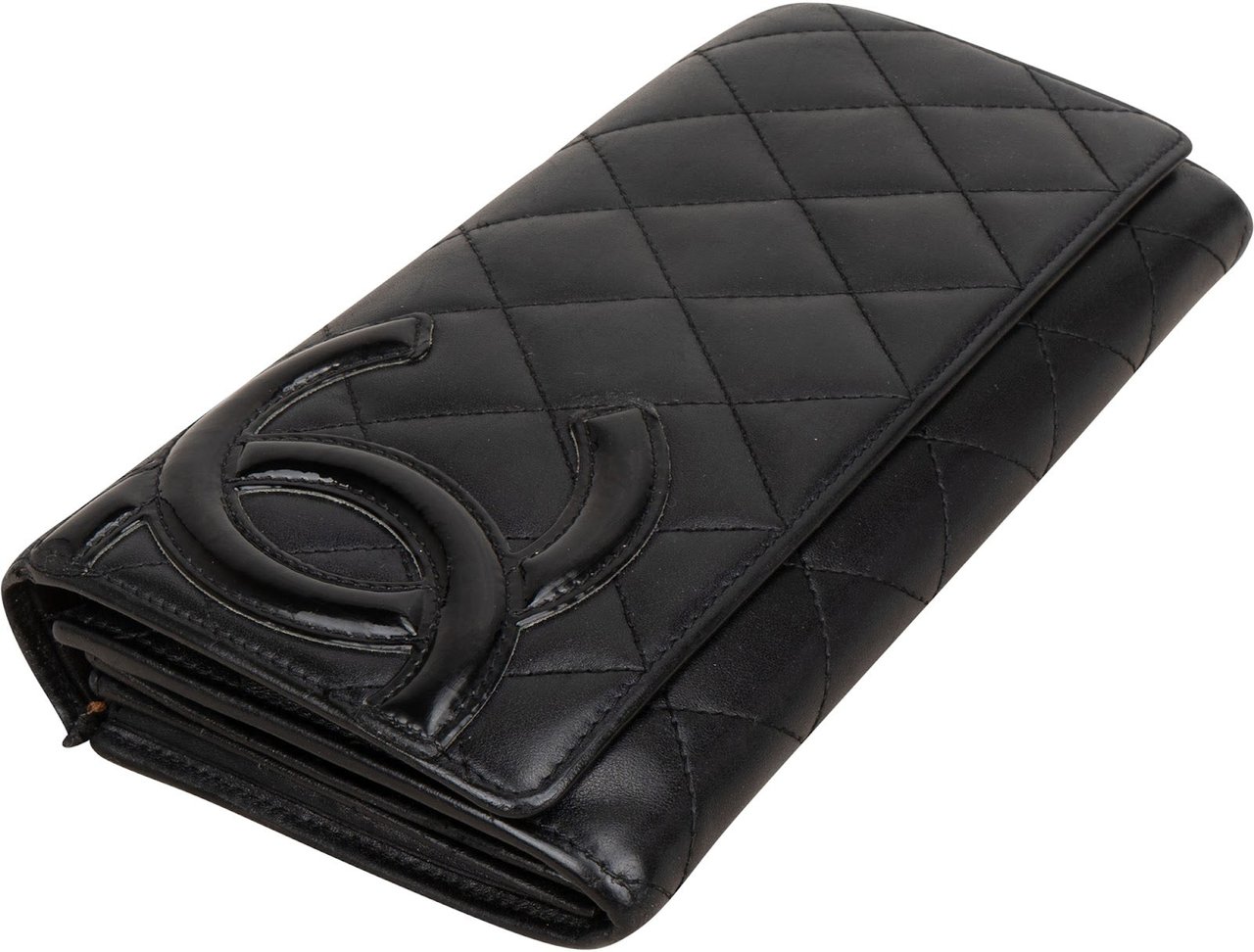 Chanel Quilted Lambskin CC Cambon Ligne Wallet Zwart