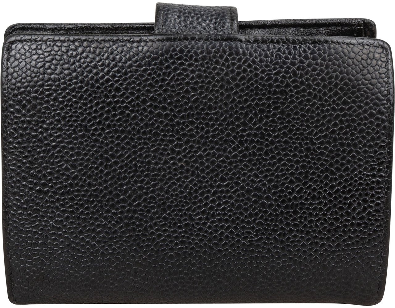 Chanel Caviar Leather CC Bifold Wallet Zwart